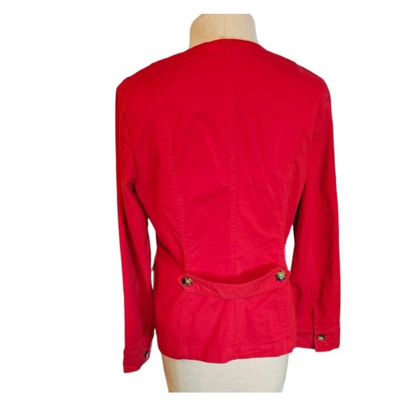 Talbots Cotton Coat size 8 Petite button closure Red - Picture 3 of 12